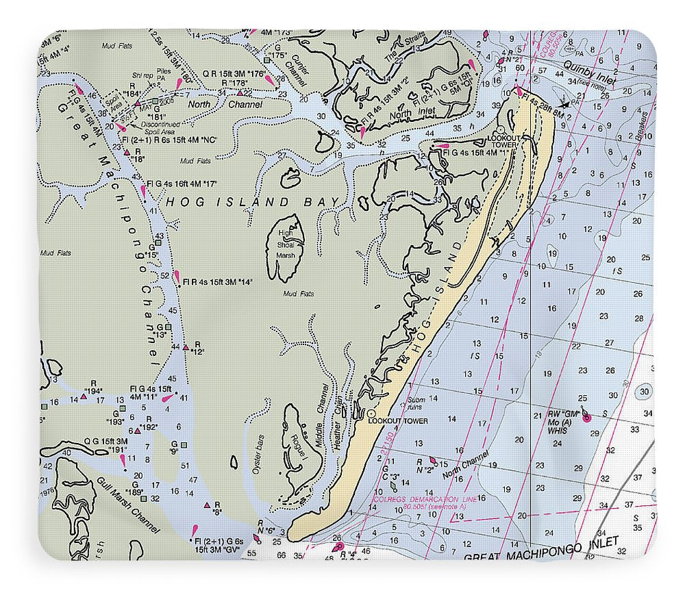 Hog Island-virginia Nautical Chart - Blanket