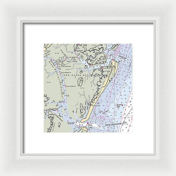 Hog Island-virginia Nautical Chart - Framed Print