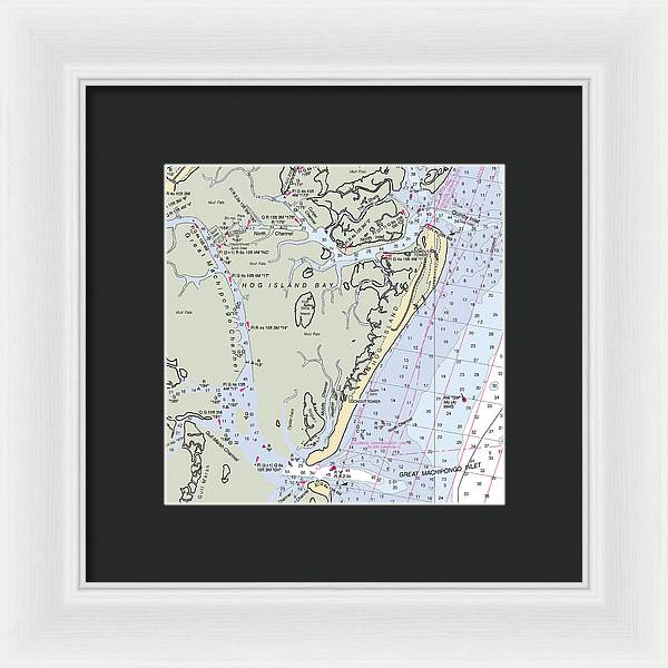 Hog Island-virginia Nautical Chart - Framed Print