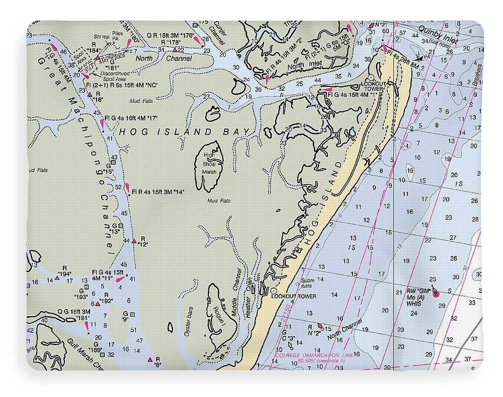 Hog Island-virginia Nautical Chart - Blanket