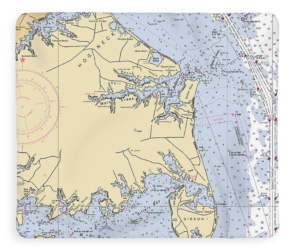 Hog Neck-maryland Nautical Chart - Blanket