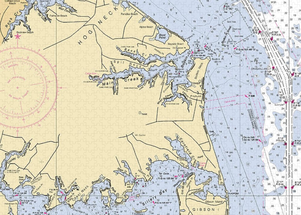 Hog Neck-maryland Nautical Chart - Puzzle