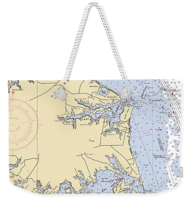 Hog Neck-maryland Nautical Chart - Weekender Tote Bag