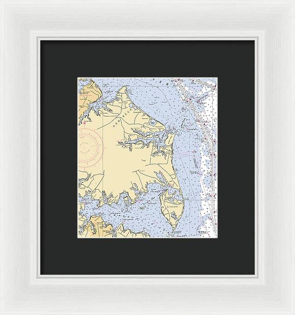 Hog Neck-maryland Nautical Chart - Framed Print