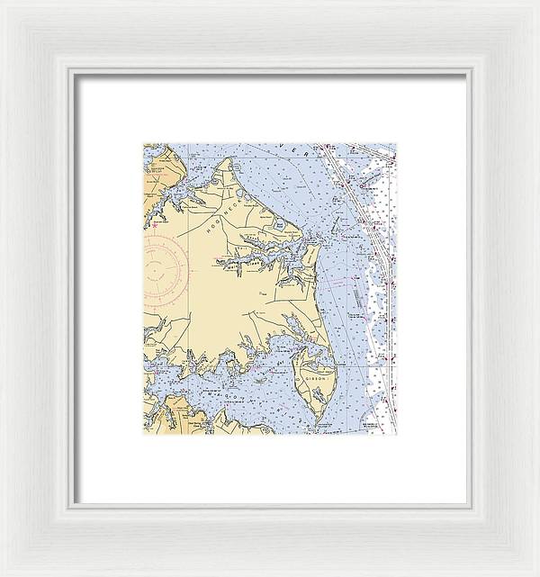 Hog Neck-maryland Nautical Chart - Framed Print