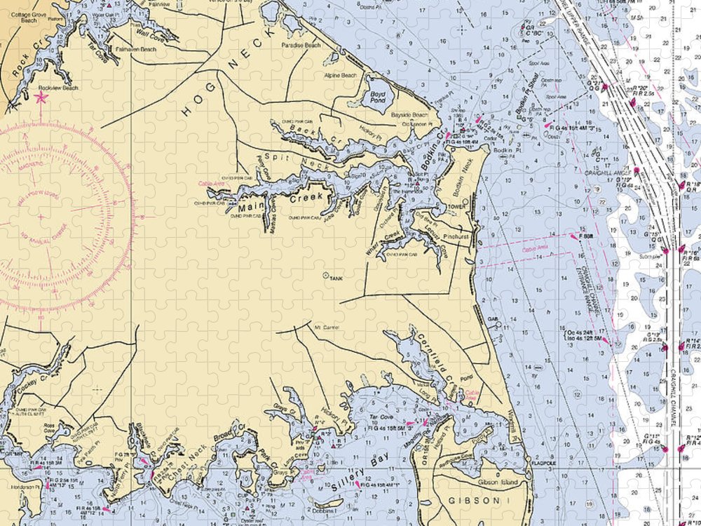 Hog Neck Maryland Nautical Chart Puzzle