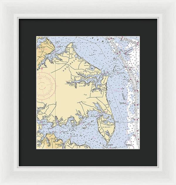 Hog Neck-maryland Nautical Chart - Framed Print