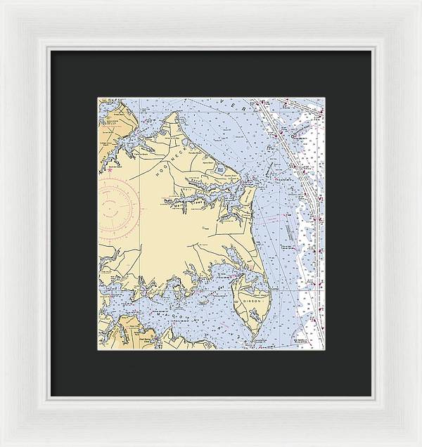 Hog Neck-maryland Nautical Chart - Framed Print