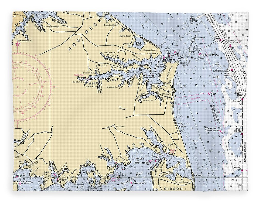 Hog Neck-maryland Nautical Chart - Blanket