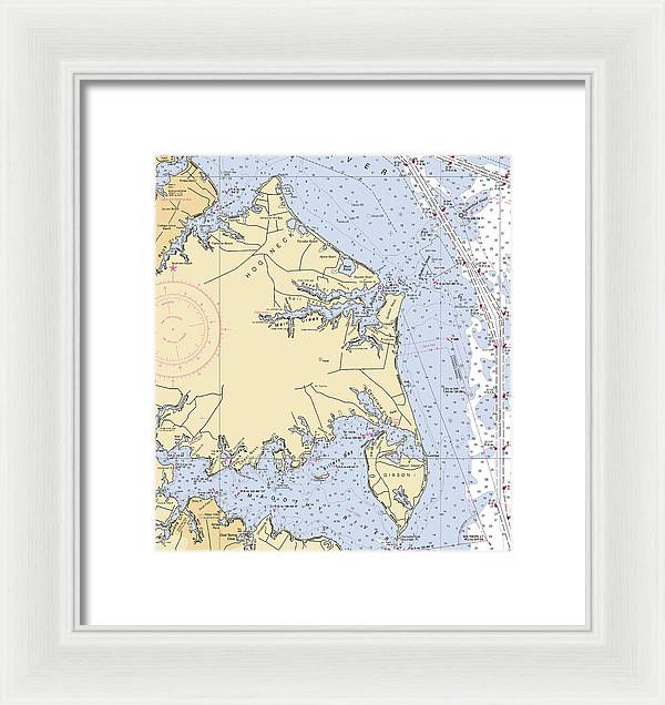 Hog Neck-maryland Nautical Chart - Framed Print