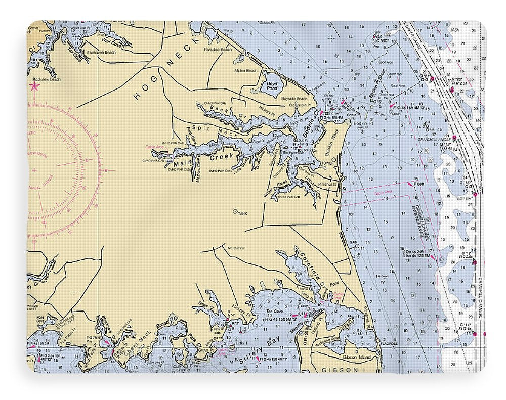 Hog Neck-maryland Nautical Chart - Blanket