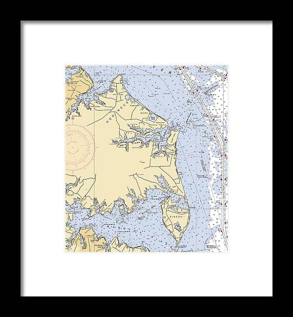 Hog Neck-maryland Nautical Chart - Framed Print