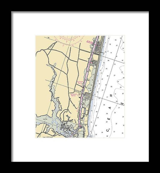 A beuatiful Framed Print of the Holden Beach-North Carolina Nautical Chart by SeaKoast