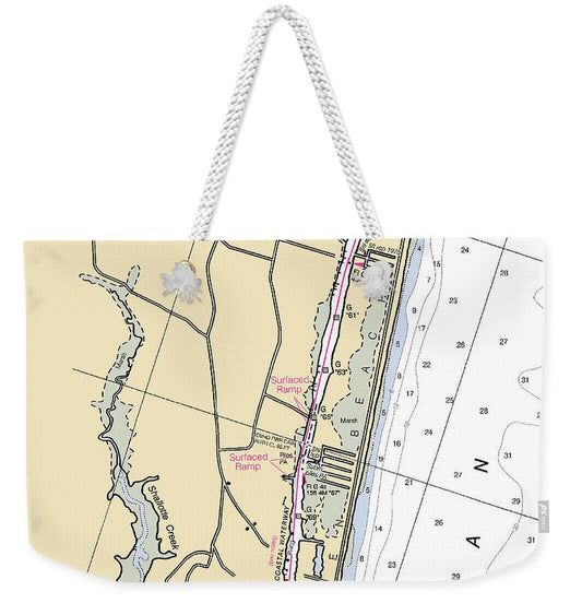 Holden Beach-north Carolina Nautical Chart - Weekender Tote Bag