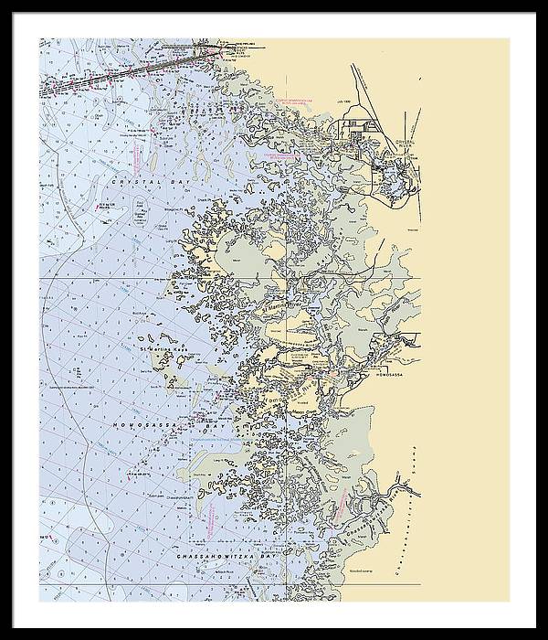 Homosassa-springs -florida Nautical Chart _v6 - Framed Print