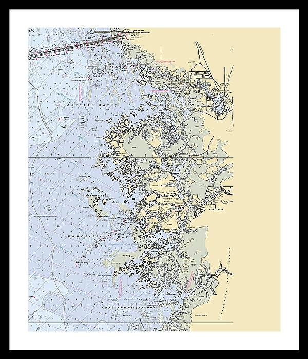 Homosassa-springs -florida Nautical Chart _v6 - Framed Print