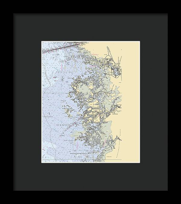 Homosassa-springs -florida Nautical Chart _v6 - Framed Print