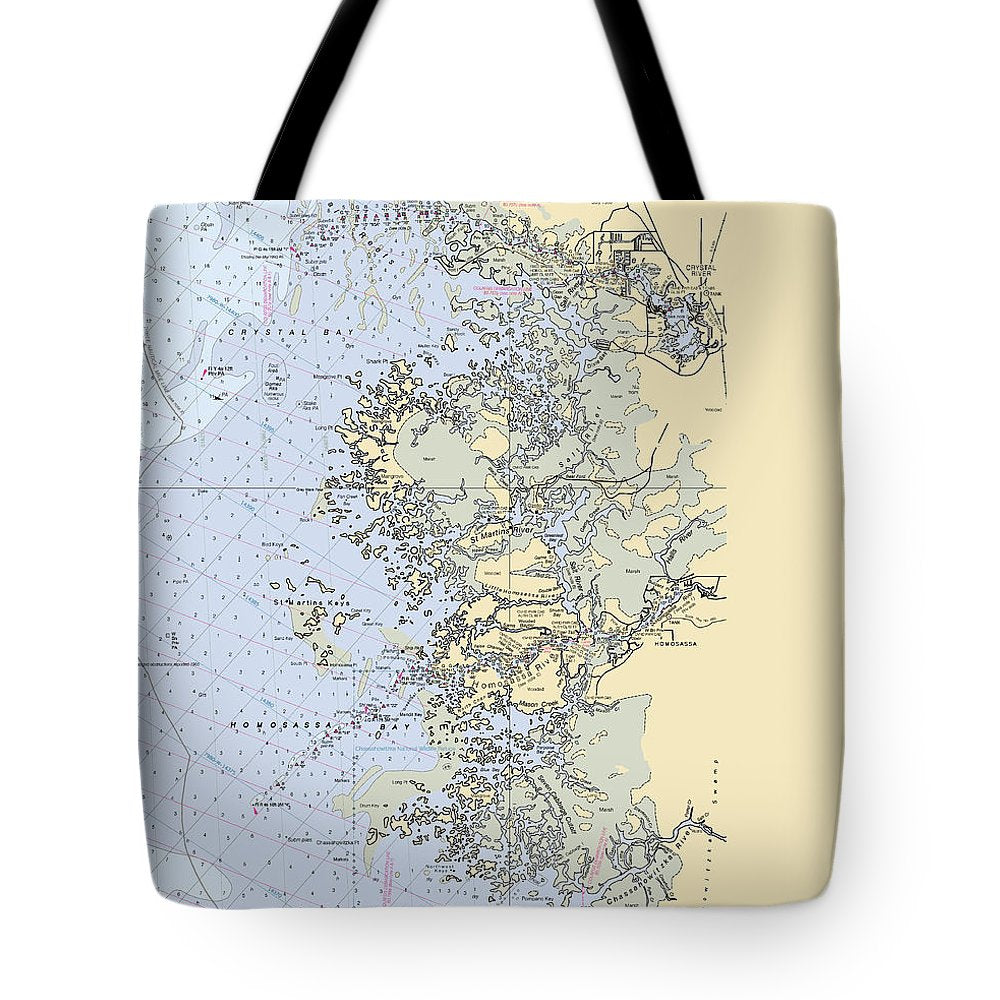 Homosassa-springs -florida Nautical Chart _v6 - Tote Bag