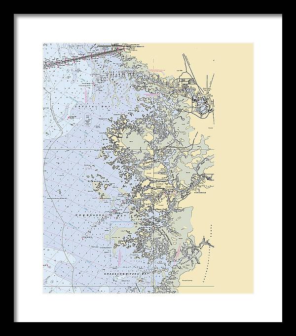 Homosassa-springs -florida Nautical Chart _v6 - Framed Print