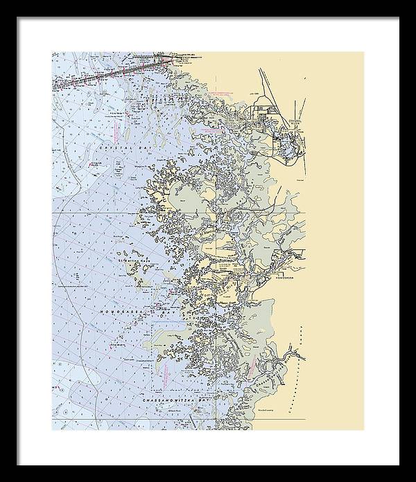 Homosassa-springs -florida Nautical Chart _v6 - Framed Print