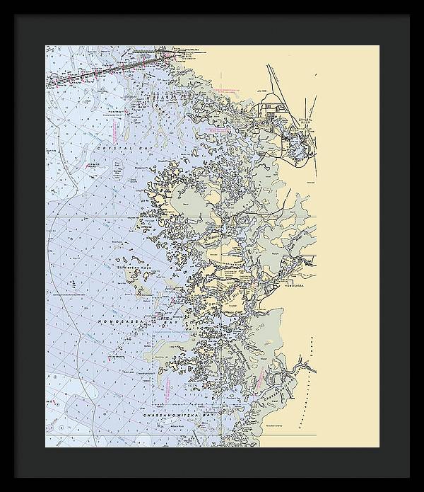 Homosassa-springs -florida Nautical Chart _v6 - Framed Print