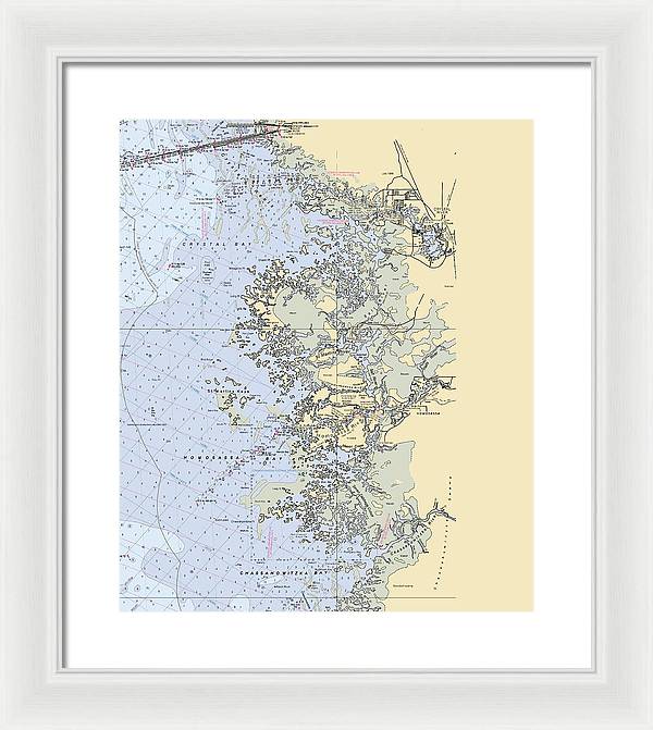 Homosassa-springs -florida Nautical Chart _v6 - Framed Print