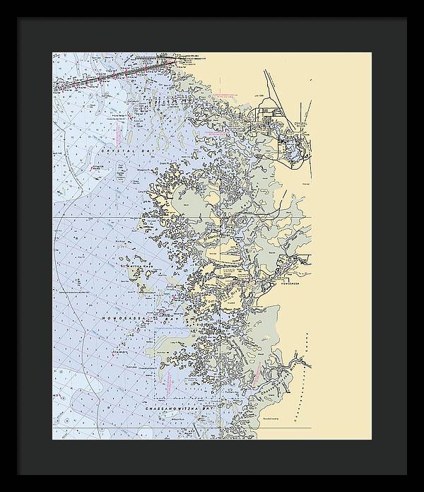 Homosassa-springs -florida Nautical Chart _v6 - Framed Print