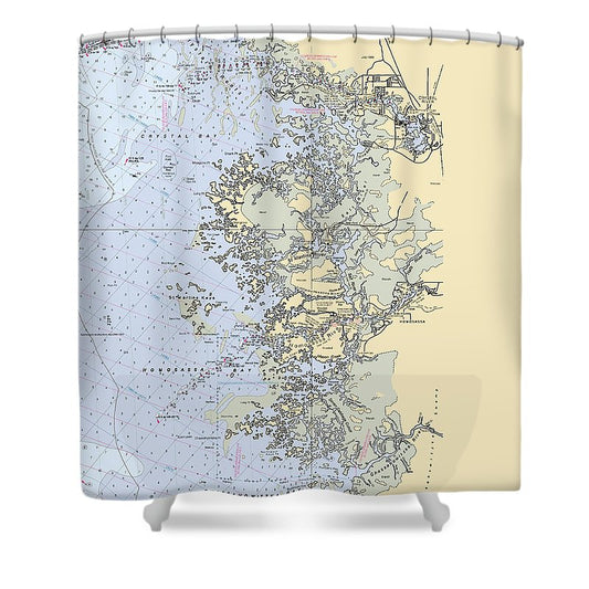 Homosassa Springs  Florida Nautical Chart _V6 Shower Curtain