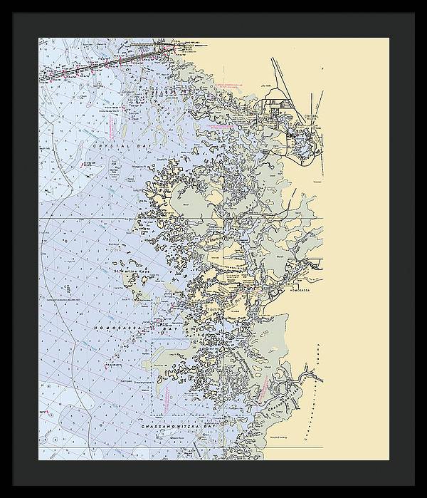 Homosassa-springs -florida Nautical Chart _v6 - Framed Print