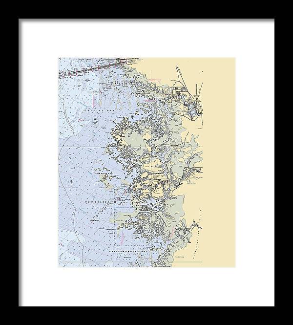 Homosassa-springs -florida Nautical Chart _v6 - Framed Print