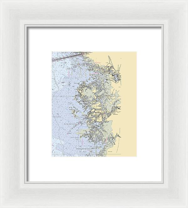 Homosassa-springs -florida Nautical Chart _v6 - Framed Print