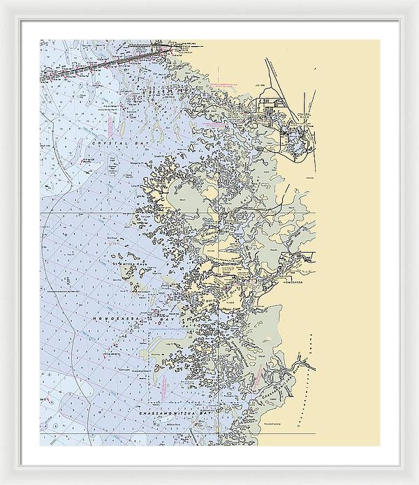 Homosassa-springs -florida Nautical Chart _v6 - Framed Print