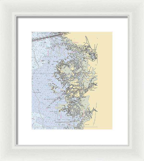 Homosassa-springs -florida Nautical Chart _v6 - Framed Print