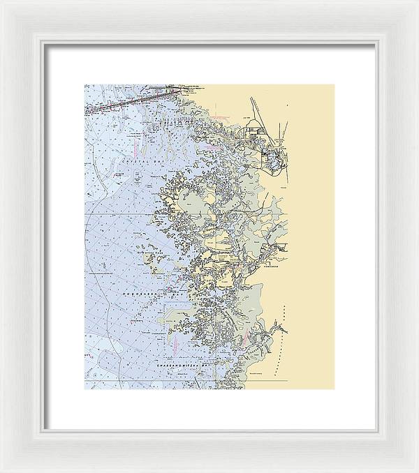 Homosassa-springs -florida Nautical Chart _v6 - Framed Print