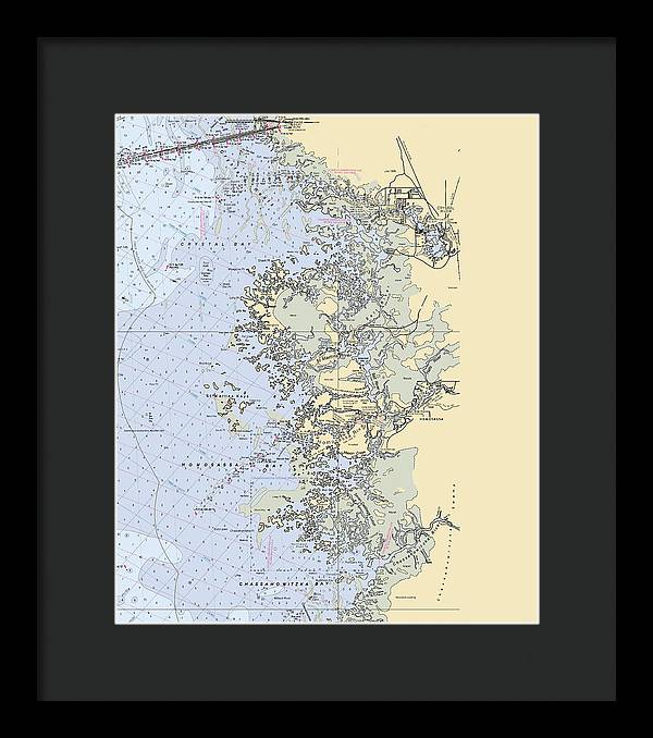 Homosassa-springs -florida Nautical Chart _v6 - Framed Print