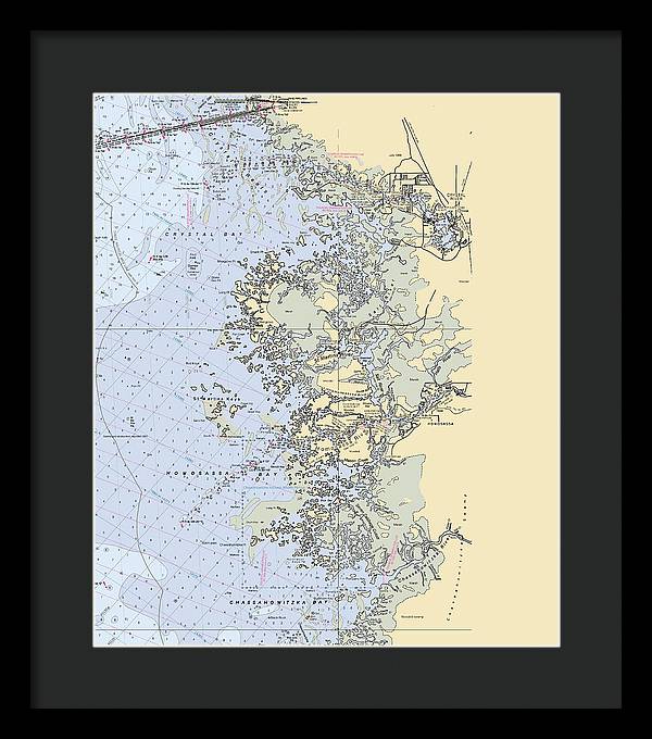 Homosassa-springs -florida Nautical Chart _v6 - Framed Print