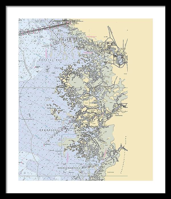 Homosassa-springs -florida Nautical Chart _v6 - Framed Print