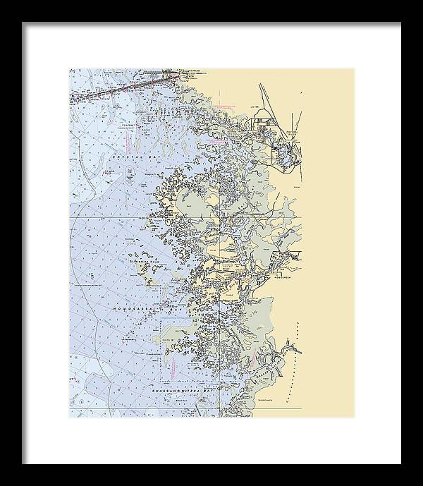 Homosassa-springs -florida Nautical Chart _v6 - Framed Print