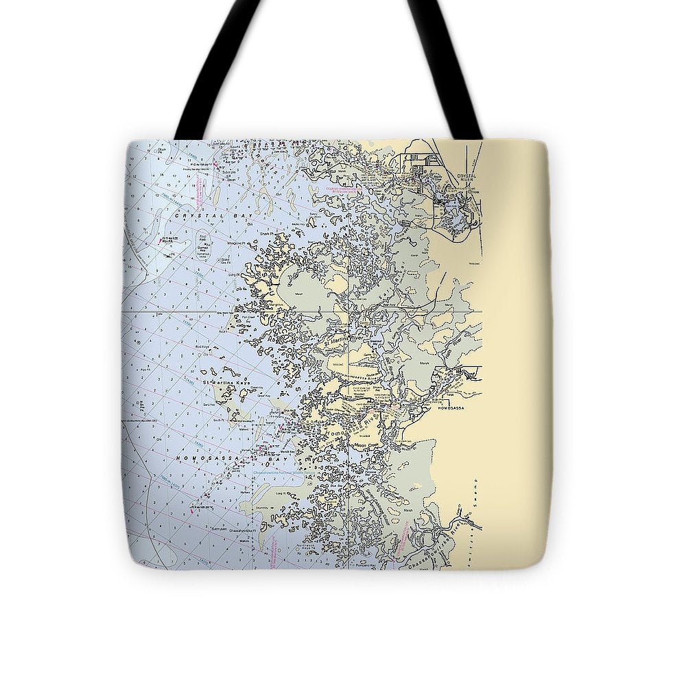 Homosassa-springs -florida Nautical Chart _v6 - Tote Bag