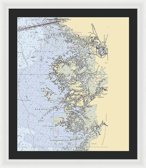 Homosassa-springs -florida Nautical Chart _v6 - Framed Print