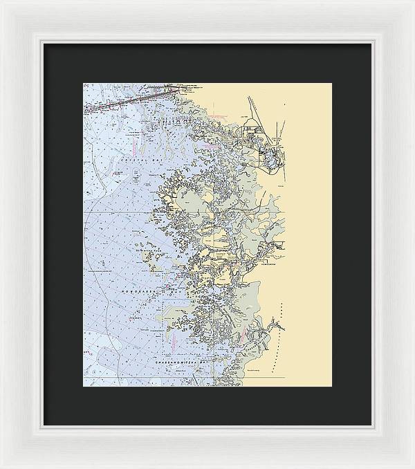 Homosassa-springs -florida Nautical Chart _v6 - Framed Print