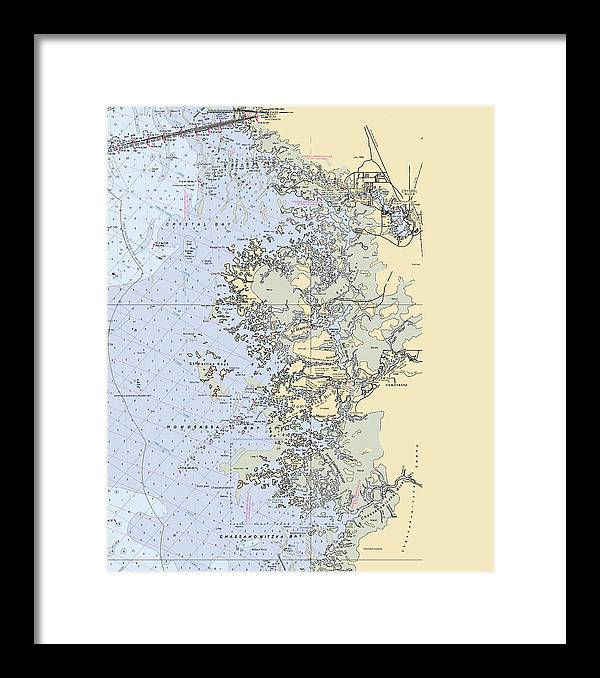 Homosassa-springs -florida Nautical Chart _v6 - Framed Print