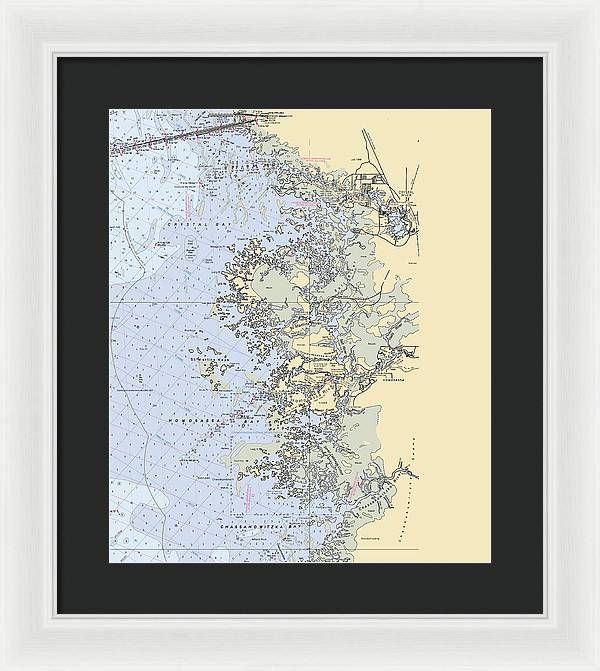 Homosassa-springs -florida Nautical Chart _v6 - Framed Print