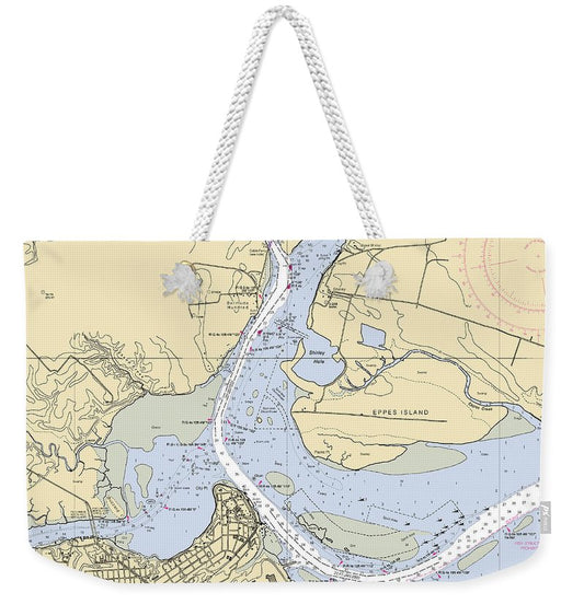 Hopewell-virginia Nautical Chart - Weekender Tote Bag