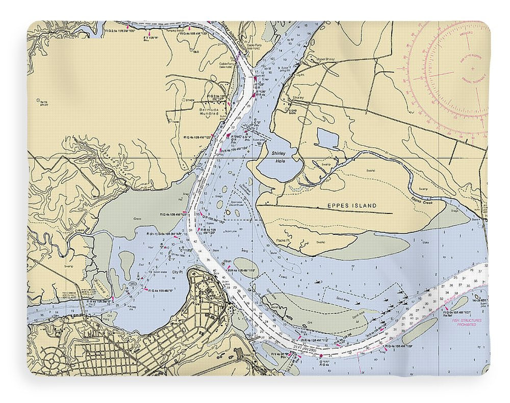 Hopewell-virginia Nautical Chart - Blanket