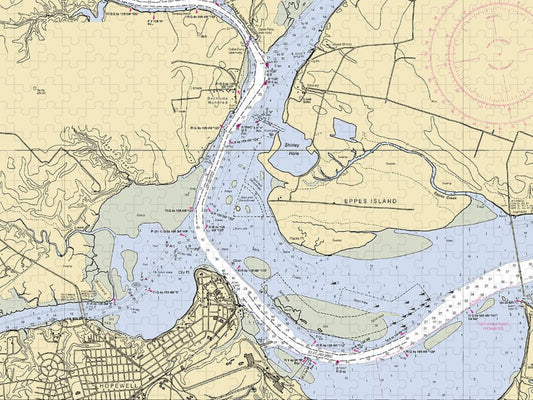 Hopewell Virginia Nautical Chart Puzzle