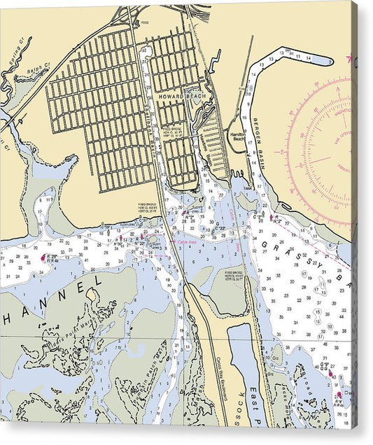 Howard Beach-New York Nautical Chart  Acrylic Print