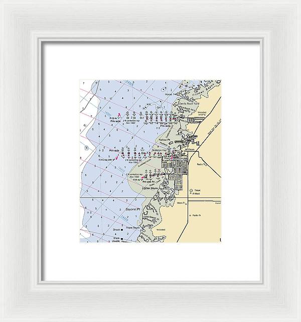 Hudson-florida Nautical Chart - Framed Print