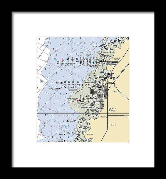 A beuatiful Framed Print of the Hudson-Florida Nautical Chart by SeaKoast