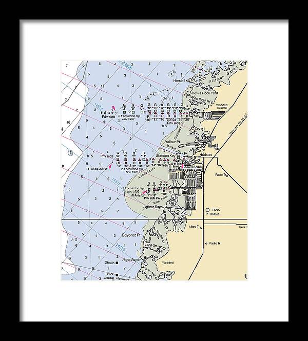 Hudson-florida Nautical Chart - Framed Print